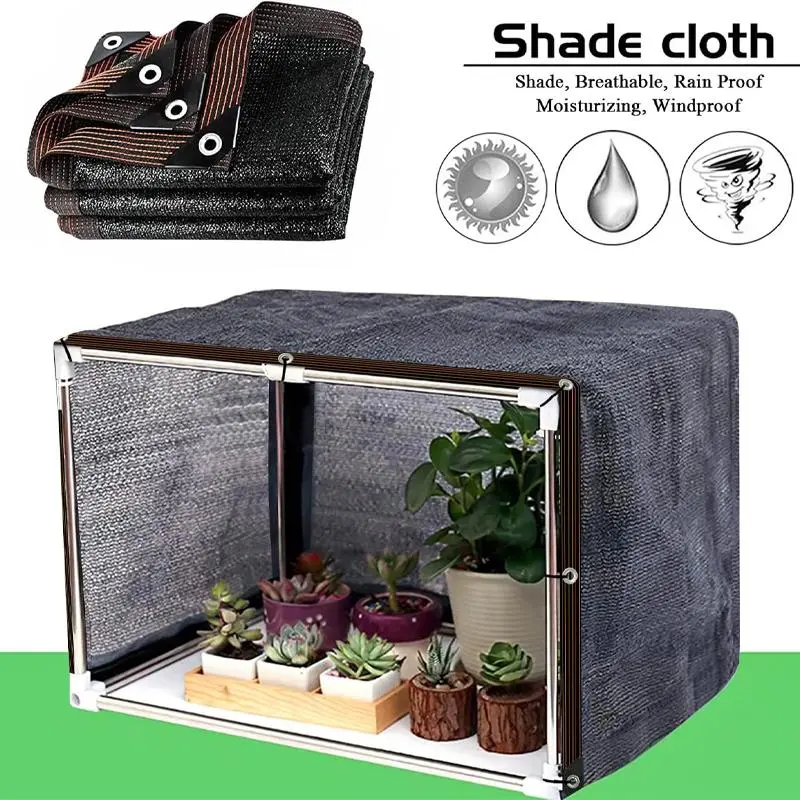 65% Black Shade Cloth, Durable Mesh Tarp with Grommets, Garden Sunblock Shade Cloth for Plants Cover, Greenhouse, Barns Kennel, Patio, Tomatoes 2