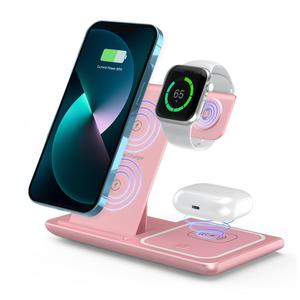 3-in-1 Wireless Charger, 15W Fast Wireless Charger, Foldable & Portable Design Wireless Charging Station for iPhone & Samsung Phone & iWatch & AirPods Series, Best Friend Gift Ideas, Gifts For Girlfriend