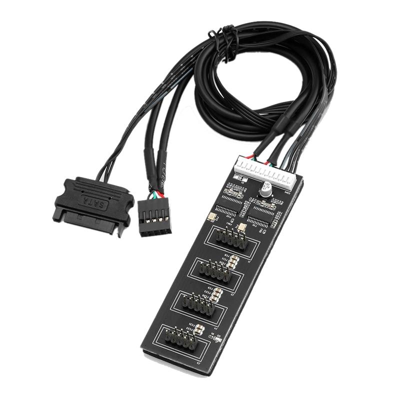 Powered Usb Header 9Pin USB Header Splitter, USB 2.0 Header Splitter with SATA Power ...