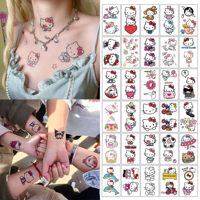  Hình Xăm Dán Không Thấm Nước 30 Tờ Hình Xăm Tạm Thời Lâu Trôi Dòng Sanrio Họa Tiết Hello Kitty Hoạt Hình Cho Mặt Cánh Tay Lưng Và Chân Nghệ Thuật Cơ Thể 