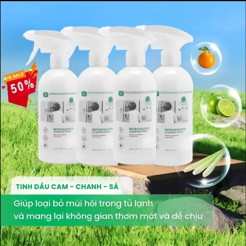 Chai Xịt Vệ Sinh Tủ Lạnh, Lò Vi Sóng SU X5 Cleaner 500ml Vệ Sinh Khử Mùi Khử Khuẩn Hiệu Quả - Công Nghệ Nano Bạc Châu Âu Xịt Vệ Sinh 7
