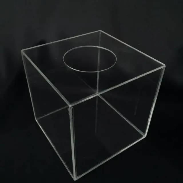 ️Thùng phiếu, hòm từ thiện bốc thăm mica trong vuông cỡ nhỡ 20cm có nắp