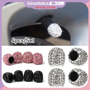 4Pcs Tutup Pentil Ban Mobil Motor, Penutup Katup Kristal Berlian Universal Anti Debu