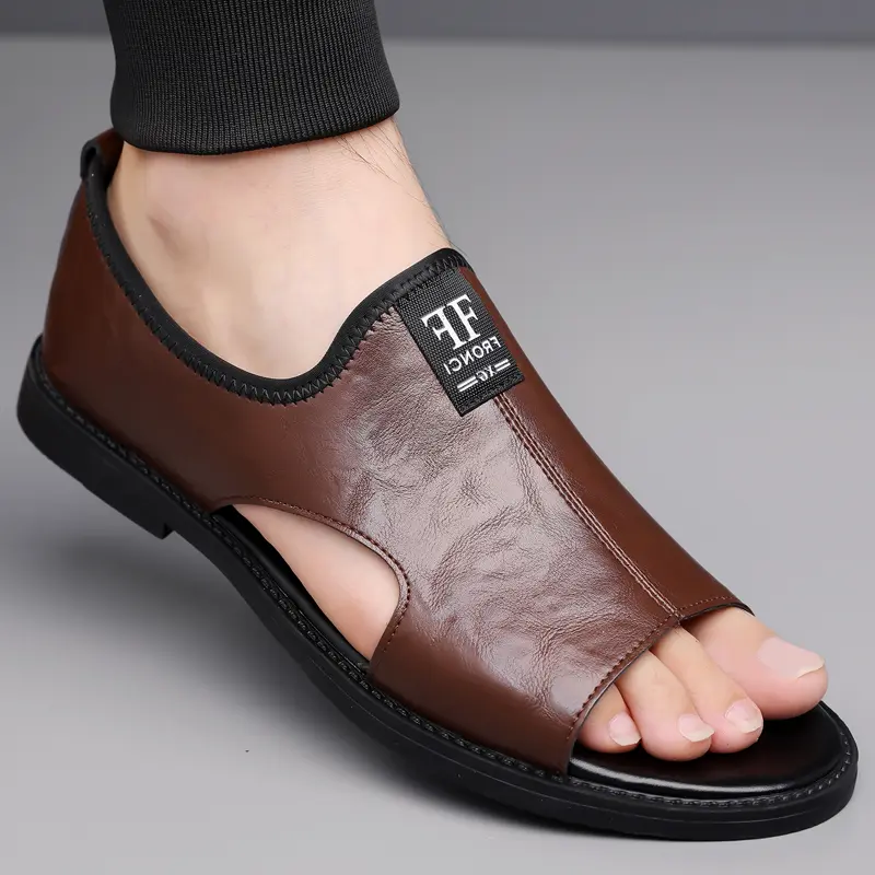 Summer Men's Secret Black and White Brown Lightweight Comfortable Sandal with Rubber Sole, Super Match Design,springtok
