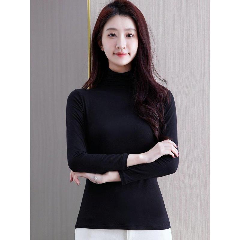 Product Introduction of Set Áo giữ nhiệt Nữ MIKASA cổ cao 3 phân , Áo dài tay lót nỉ mẫu mới năm 2024 Women Top 3