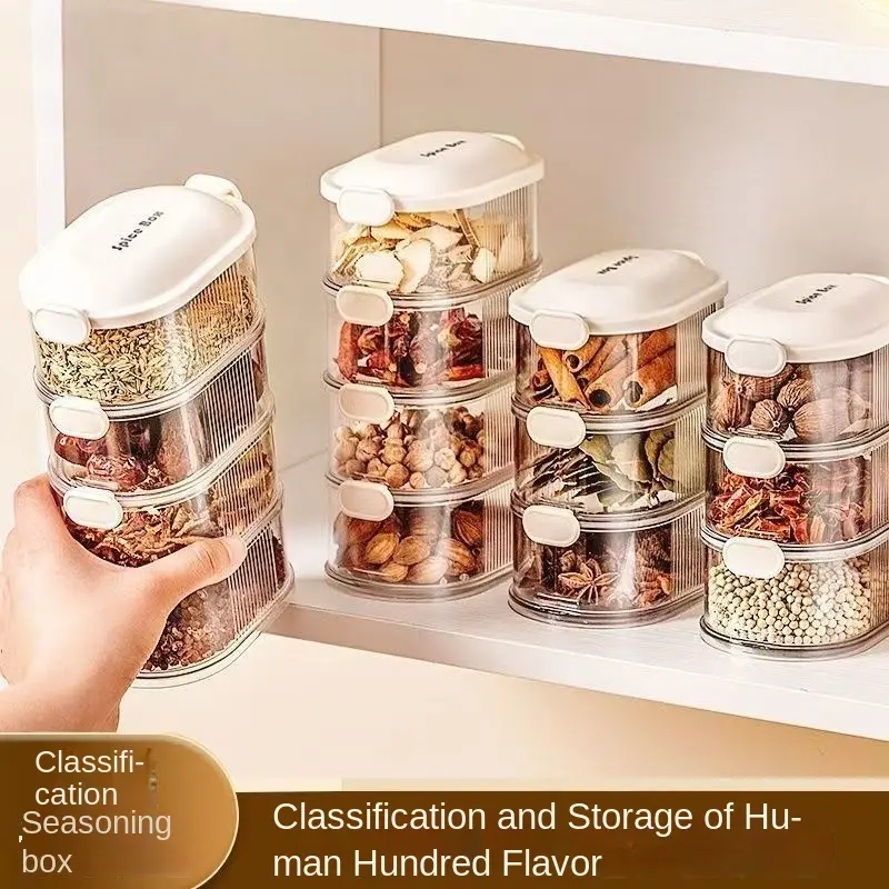 Spice Storage Box Seasoning Jar Household Kitchen High-end Sichuan Pepper Aniseed Seeds Seasoning Food-grade Storage Box Sealed Jar