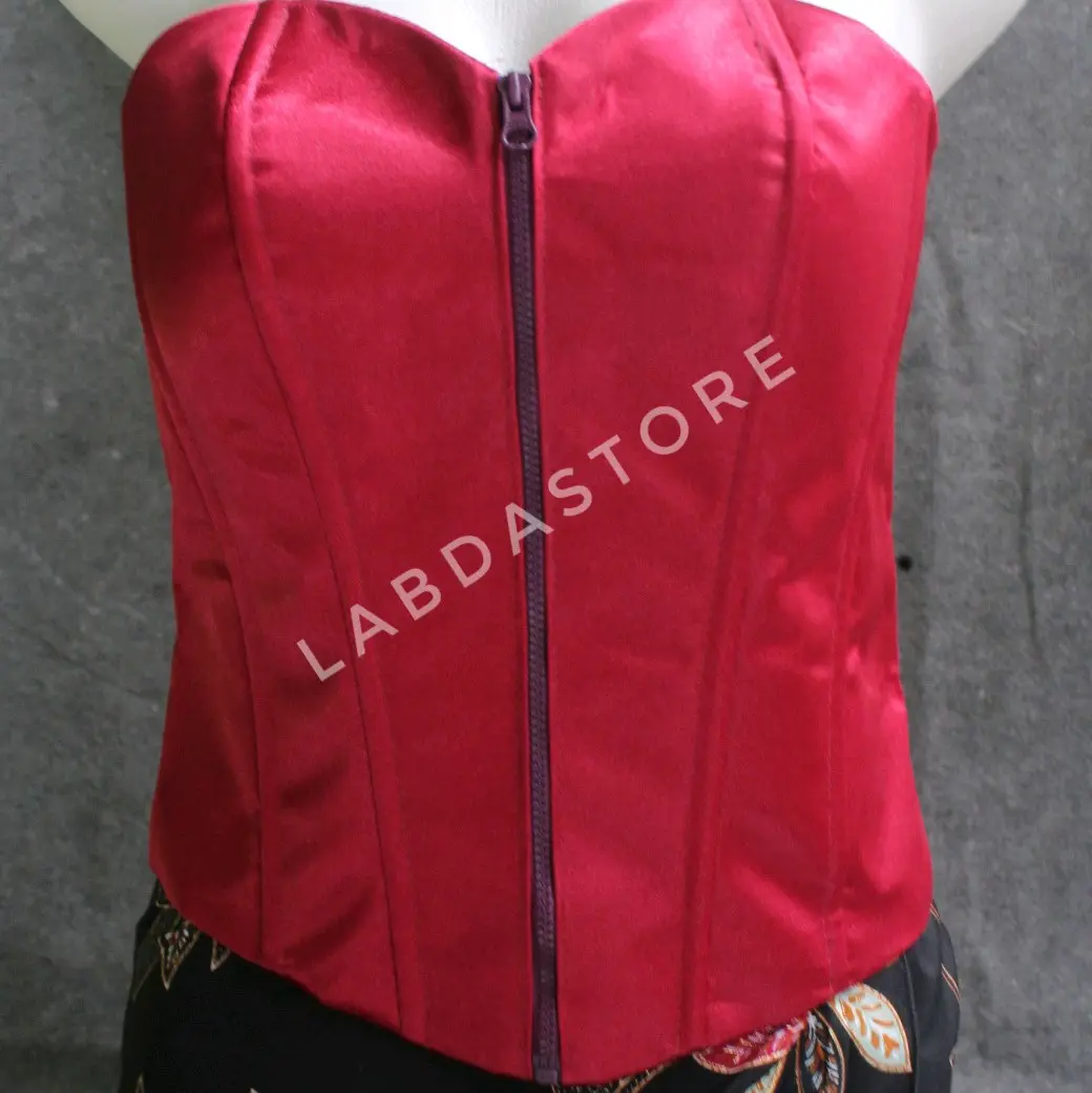 KAMISOL SATIN Sleting depan, Daleman kebaya bustier korset Korset Shapewear