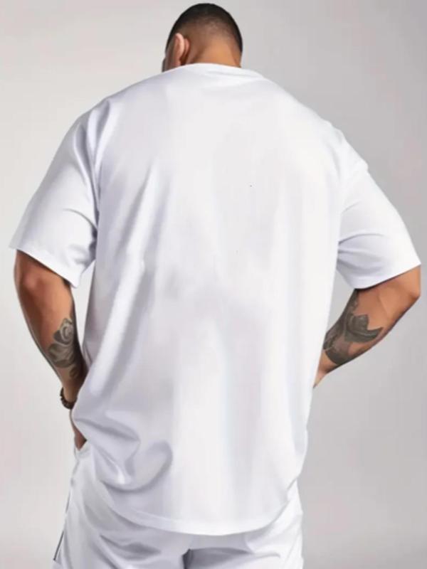 Men's Plain V Neck Loungewear Tee, Regular Fit Casual Soft Comfortable Short Sleeve T-shirt for Summer, Men's Sleepwear for Indoor Wear 2