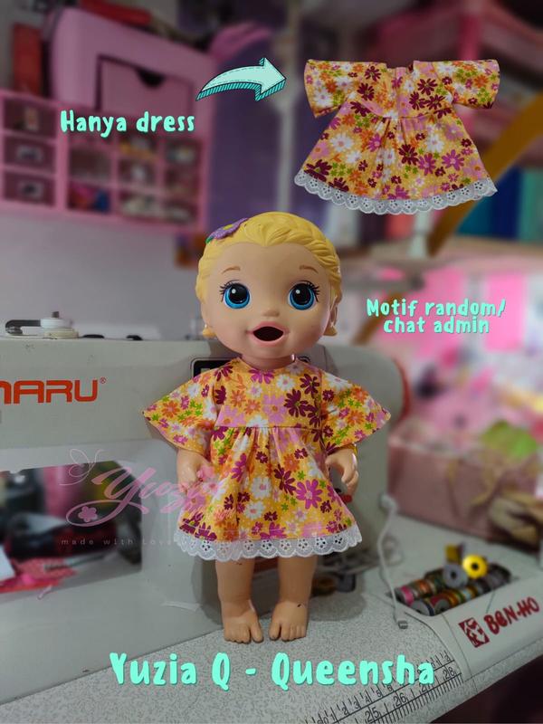 Yuzia Q - Queensha baju dress handmade Untuk boneka baby alive baby lovely mellchan susan (Hanya Baju) 0