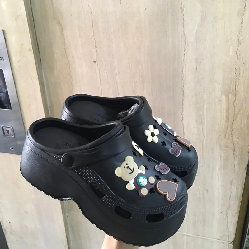 Sục nữ đế cao 8cm siêu nhẹ EVA Cham gấu trà sữa  mang êm chân 5