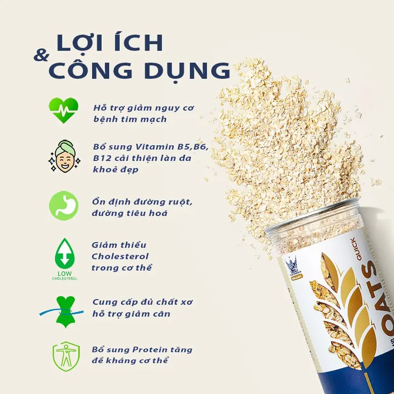 [Mã BMLT35] Yến mạch tươi nguyên cám cán mỏng VUA YẾN MẠCH Úc  ăn kiêng healthy eat clean mẹ bầu 5