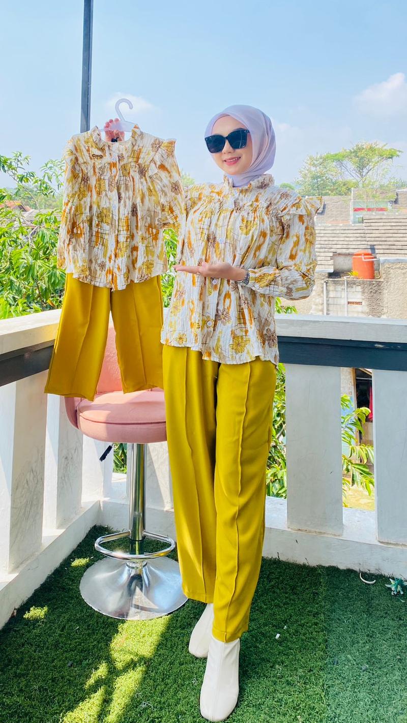 Product Introduction of Setcel Couple Ibu dan Anak Ori NK / Set Queen Bunga Baju Wanita Tunik Motif 27
