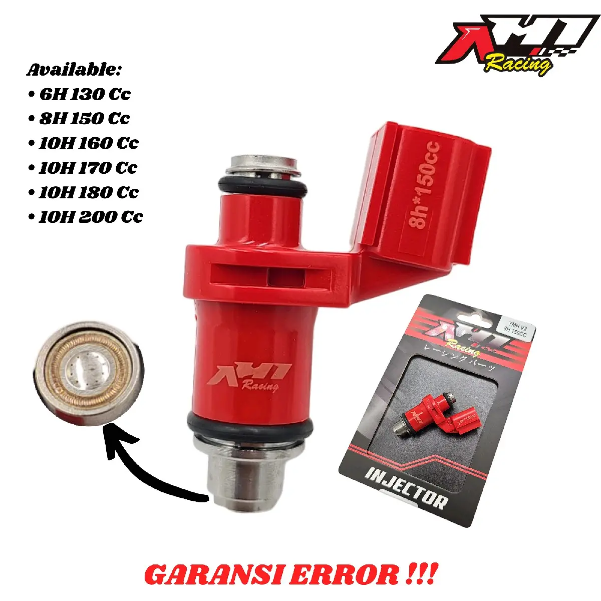 INJECTOR INJEKTOR AHI RACING 6 8 10 12 HOLE BEAT VARIO CB CBR SONIC SUPRA GTR SCOOPY CRF VERZA MEGAPRO PCX ADV 150 160 SUPRA 125 R15 VIXION NVA NVL XSR MT15 NMAX AEROX MIO J M3 XRIDE SOUL GT FINO FAZZIO GEAR FREEGO 130 140 150 160 170 180 200 220 250