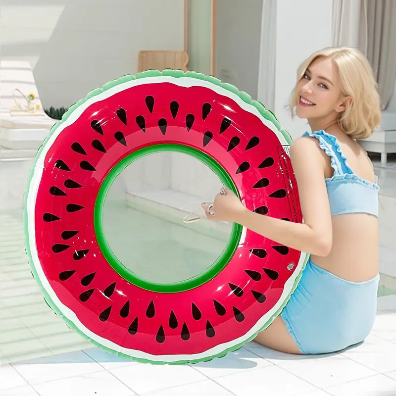 Fruit Pattern Swimming Ring, 3 Counts/set Inflatable Swimming Ring, Swimming Float for Adults, Water Sports Equipment for Home Outdoor Swimming Pool Beach 3