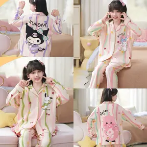 3-10Tahun Piyama kancing anak terbaru | baju tidur anak unisex | setelan tidur anak sanrio