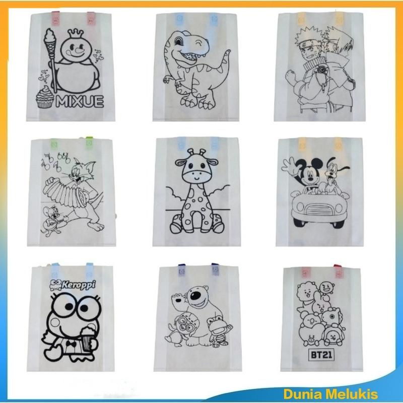 Tas Goodiebag / spundbond mewarnai 30x40cm Wanita Belanja 0