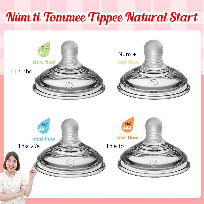 Núm Ti Bình Tommee Tippee Natural Start chính hãng đủ size cho bé