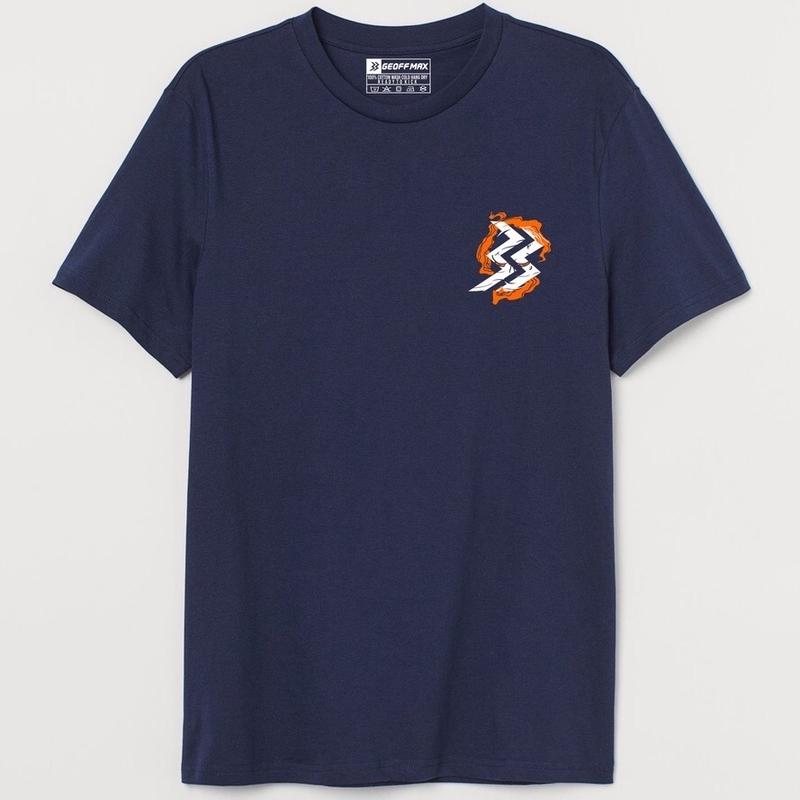 Kaos Lengan Pendek Geoff Max Navy Back Katun Distro Pria Wanita T-Shirt Combed Cowok 1