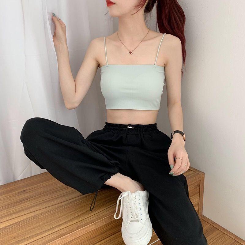 Product Introduction of Beautiful back without steel ring ice silk sling anti-glare wrap underwear female students Korean version of the bust bottoming tank top inner wear 4