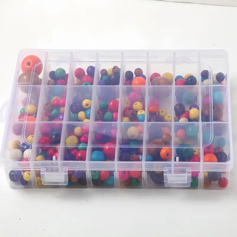 Product Introduction of 24 Grid Clear Bead Storage Box, 2 Counts Jewelry Fishing Gear Electronic Parts Nail Art Storage Box with Lid, Home Organizer for Jewelry 4