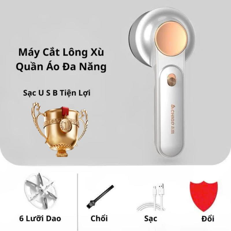 Máy Cắt Lông Xù Quần Áo Chigo Lưỡi Dao Sắc Pin Sạc áo khoác không xù lông áo máy cắt lông xù quần áo, chăn, khăn, gối Làm Sạch dụng  cụ vắt