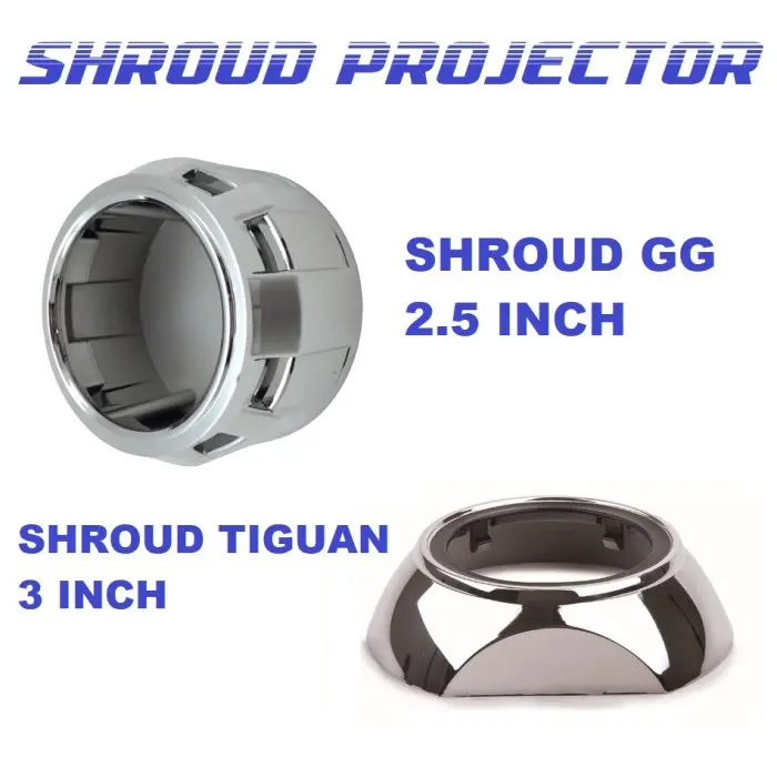 TERBARU Shroud Projector HID BiLED Lampu LED GG 2.5 Inch Tiguan 3 Inchi Tuguan - Shroud GG, SATUAN 1
