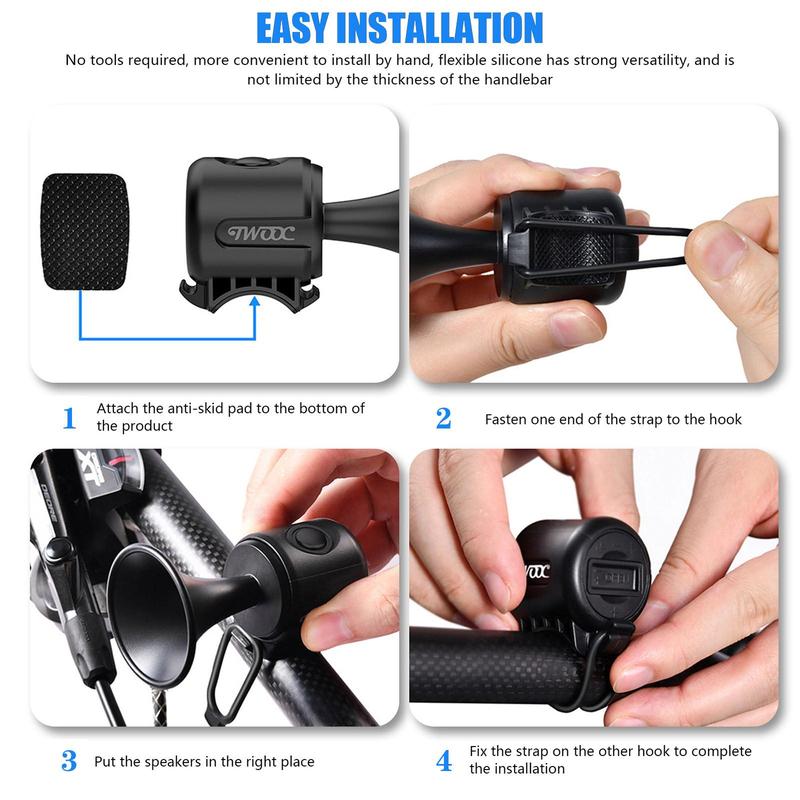 Product Introduction of Bike Bell Electronic Loud Horn ABS Safety Electric Speaker Ring Bell Warning Alarm Bell 31