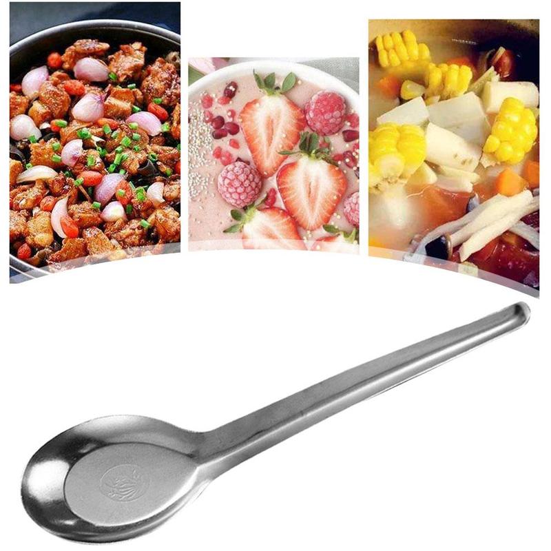 Product Introduction of Spoon 401 Stainless Steel Household Flat Bottom Eating U0Q1 21