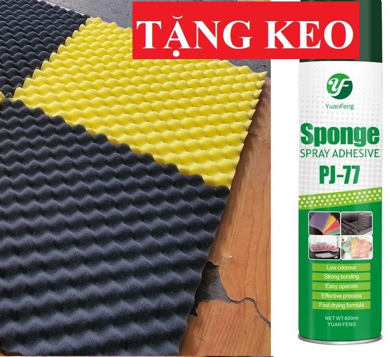 TẶNG KÈM KEO DÁN Combo 50 tấm mút trứng gà tiêu âm 50x50x3cm