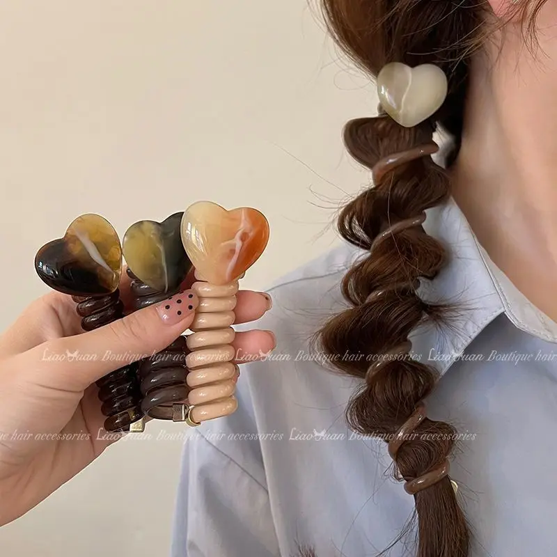 Dây Buộc Tóc Đầu Bong Bóng, Phong Cách Trung Quốc Và Nhật Bản, Thiết Kế Đơn Giản, Dây Điện Thoại Tình Yêu Cao Cấp Mới 2024, Dụng Cụ Bện Tóc Đuôi Ngựa, Thiết Kế Dễ Thương, Hữu Ích 2