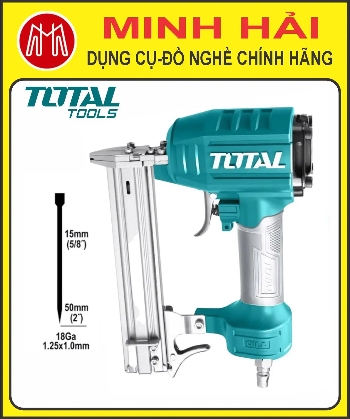 TOTAL – Dụng cụ bắn đinh thẳng dùng khí nén TAT83301-3. Kích thước đinh: 10-30mm
