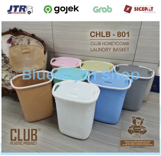 KERANJANG BAJU PLASTIK CLUB RATTAN / CHLB 801 / LAUNDRY BASKET RATTAN CLUB CHLB 801 / LAUNDRY BASKET RATTAN MURAH Pakaian Biru Pakaian 3