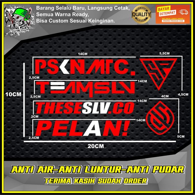 PAKET 6 in 1 Sticker PSKNMTC SP TEAMSLV THESESLV.CO PELAN LOGO 6pcs Cutting Sticker Cocok Buat Kendaraan Motor 1