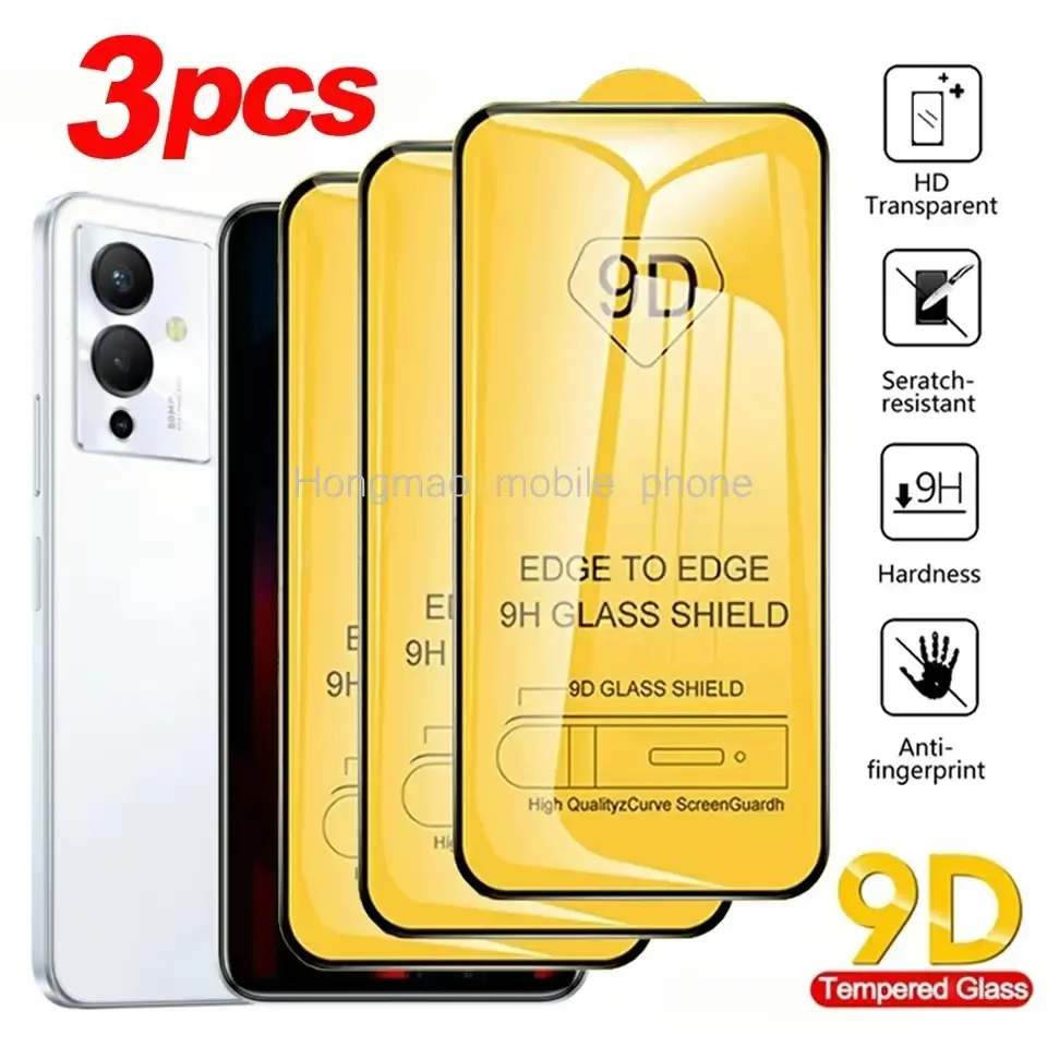 3Pcs 9D HD mobile phone screen protector tempered glass film For Samsung Galaxy A55 A54 A53 A02 A02S A03 A03S A04 A04E A05 A05S A06 A10 A11 A12 A13 A14 A15 A16 A20 A21S A22 A24 A23 A25 S Protection Electronic
