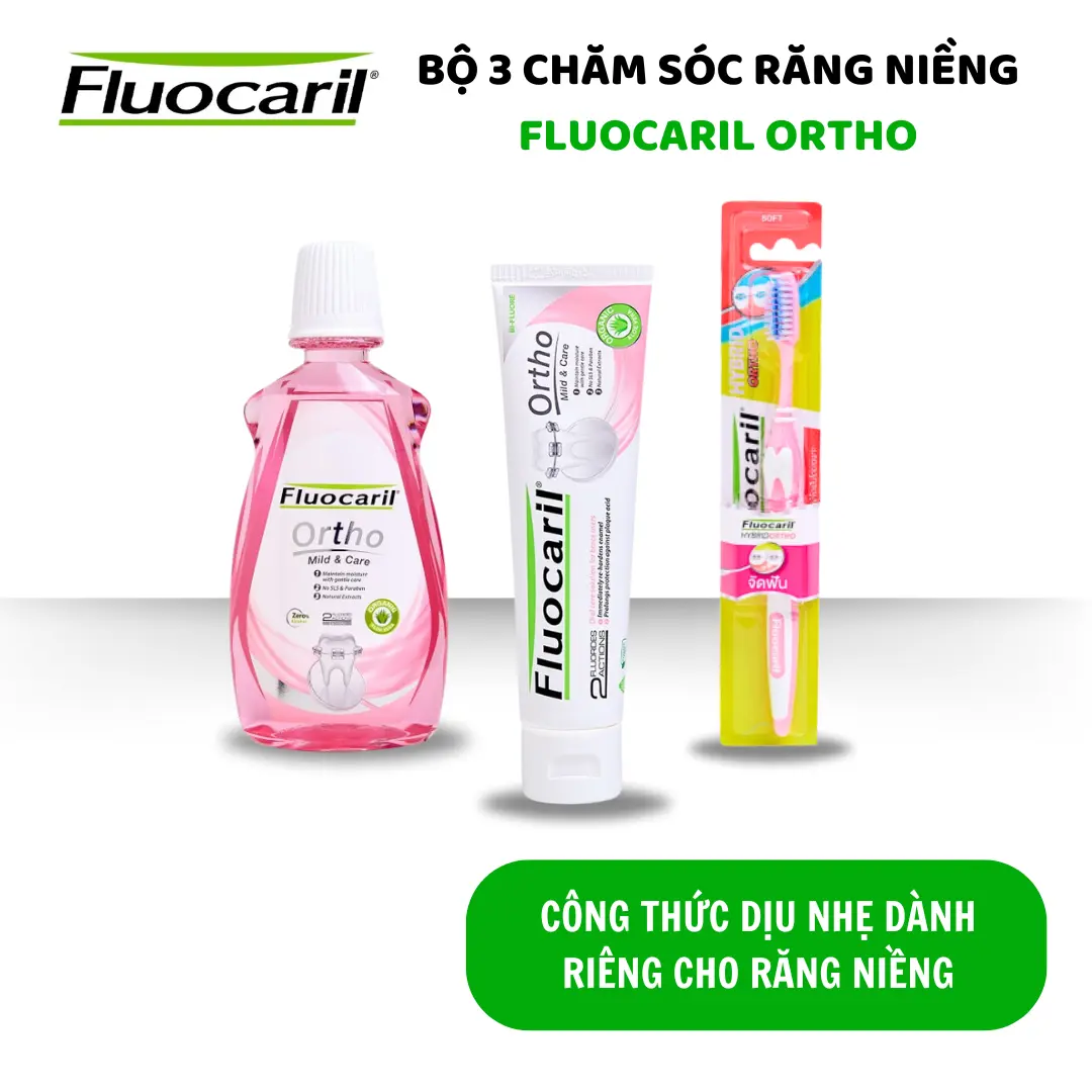 Bộ chăm sóc răng miệng Fluocaril công thức sảng khoái dành cho người niềng răng Fluocaril Việt Nam