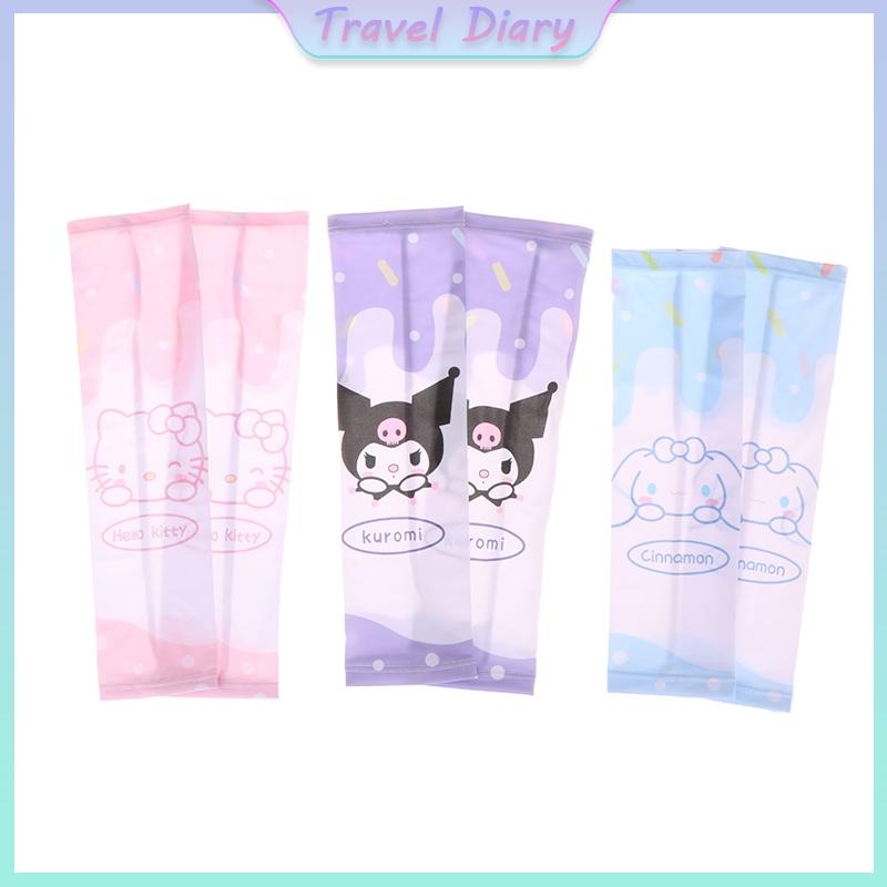 Product Introduction of Sanrio Anime Hello Kitty Kids Arm Sleeves Sun Protection Cooling UV Protection Sleeves Anti-Slip Ice Silk Arm Covers Gift 14
