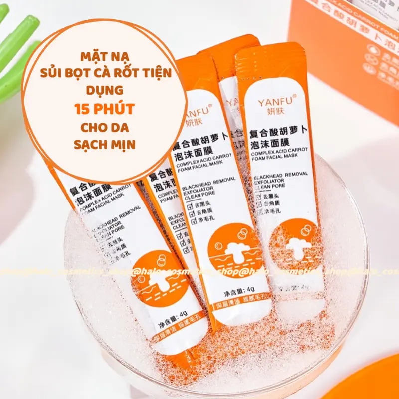 mặt nạ cà rốt sủi bọt hoàn toàn từ thiên nhiên Làm Đẹp Da Skincare Mật Ong 2
