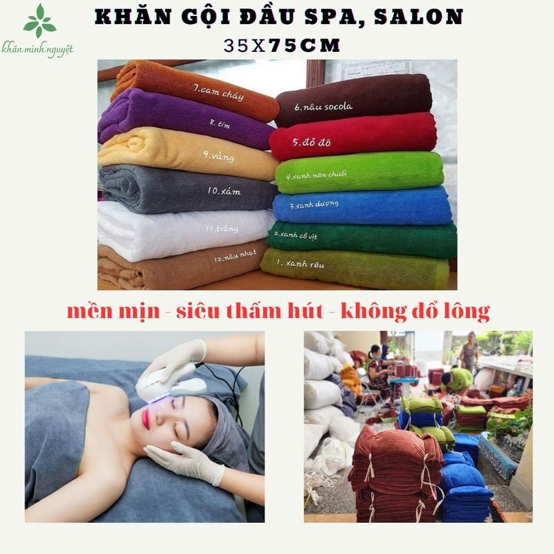  Combo 10 khăn gội đầu lau tóc KT 35x75cm: sử dụng trong spa salon khách sạn.. mềm mịn siêu thấm hút không đổ lông Nhà Tắm Cotton 