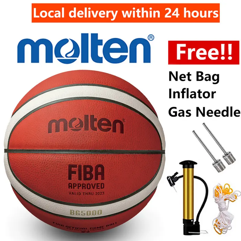 Bóng Bóng Rổ, Moltens, GG7X, Bóng Rổ Trong Nhà / Ngoài Trời, Da PU, Cỡ 7, Được Ủy Quyền Chính Thức FIBA, Thích Hợp Cho Các Trận Đấu 0