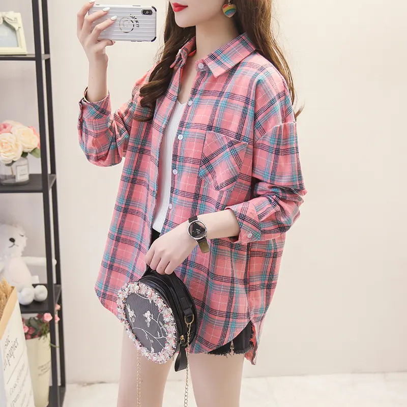 Áo Sơ Mi Kẻ Sọc, Phong Cách Sinh Viên, Dành Cho Nữ, Dài Tay, Phong Cách Hàn Quốc, Dáng Rộng Vừa Vặn, Thích Hợp Cho Mùa Xuân Và Mùa Thu, Hàng Mới Về, Phong Cách Preppy, Áo Khoác Áo Mặc Bên Ngoài, Quần Áo, 2024