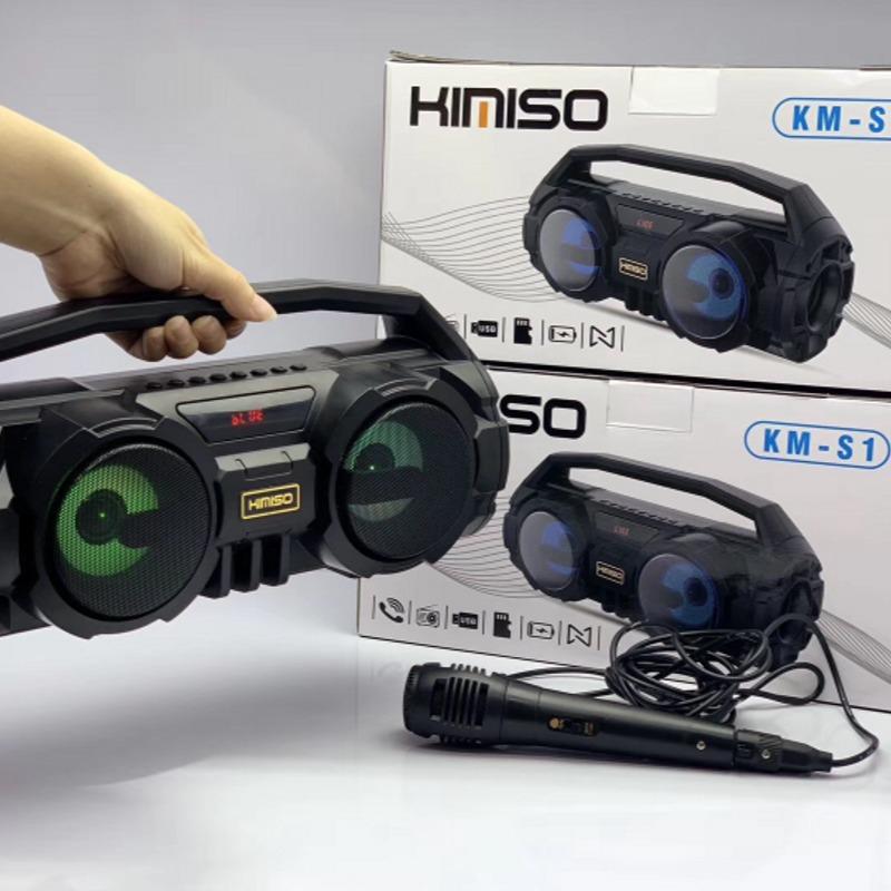 Loa Karaoke Bluetooth Kimiso KM-S1 Tặng Kèm Micro Có Dây Nghe Nhạc Củ Loa Kem