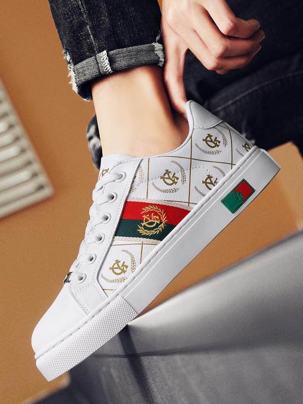 Men's Fashionable Lace Up Low Top Sneakers, Casual Comfortable Sports Shoes for Daily Wear, Trendy All-match Sneakers for Men, Closed 4