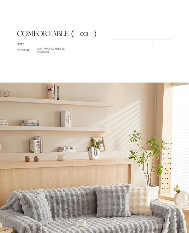 Product Introduction of High-end Winter Thickened Rabbit Fur Sofa Cover Sofa Slipcover Full Wrap Autumn Winter Universal Sofa Cover Wholesale 26