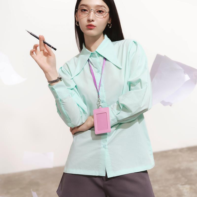 DOTTIE - Áo sơ mi lá cổ nhọn nữ - T0348 - áo sơ mi
