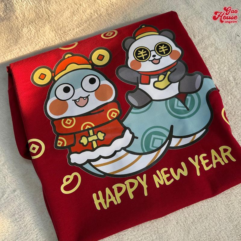 2025 Bộ sưu tập TET Áo thun ngắn tay GAO HOUSE Cotton ngoại cỡ Form-GHAT020 5