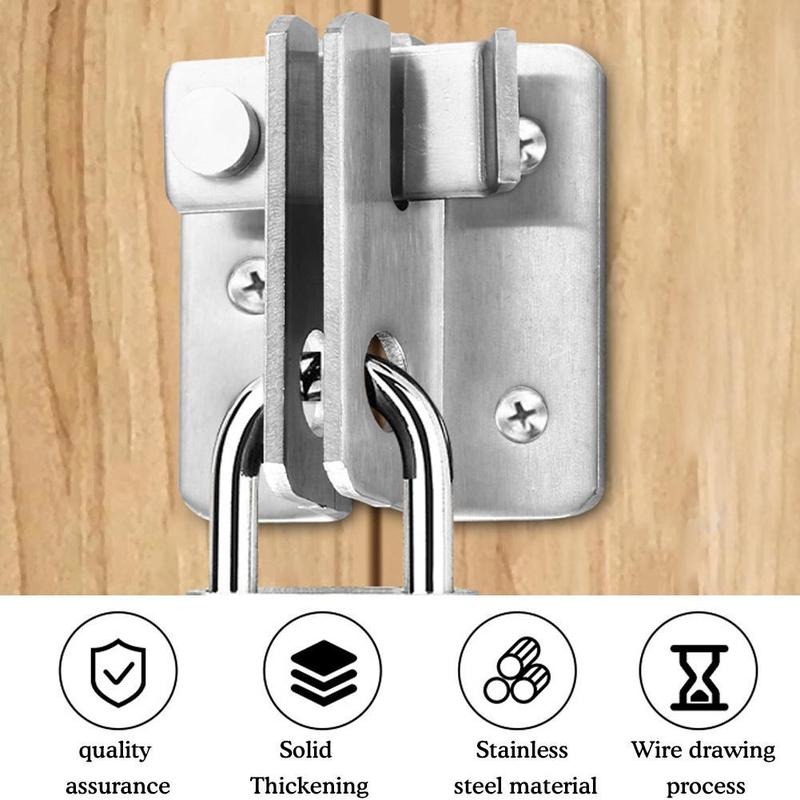 Ổ Khóa Cửa Bằng Thép Không Gỉ, Chốt Móc Cài Cửa Dày, Ổ Khóa (Có Chức Năng Chống Trộm An Toàn), L0Q9