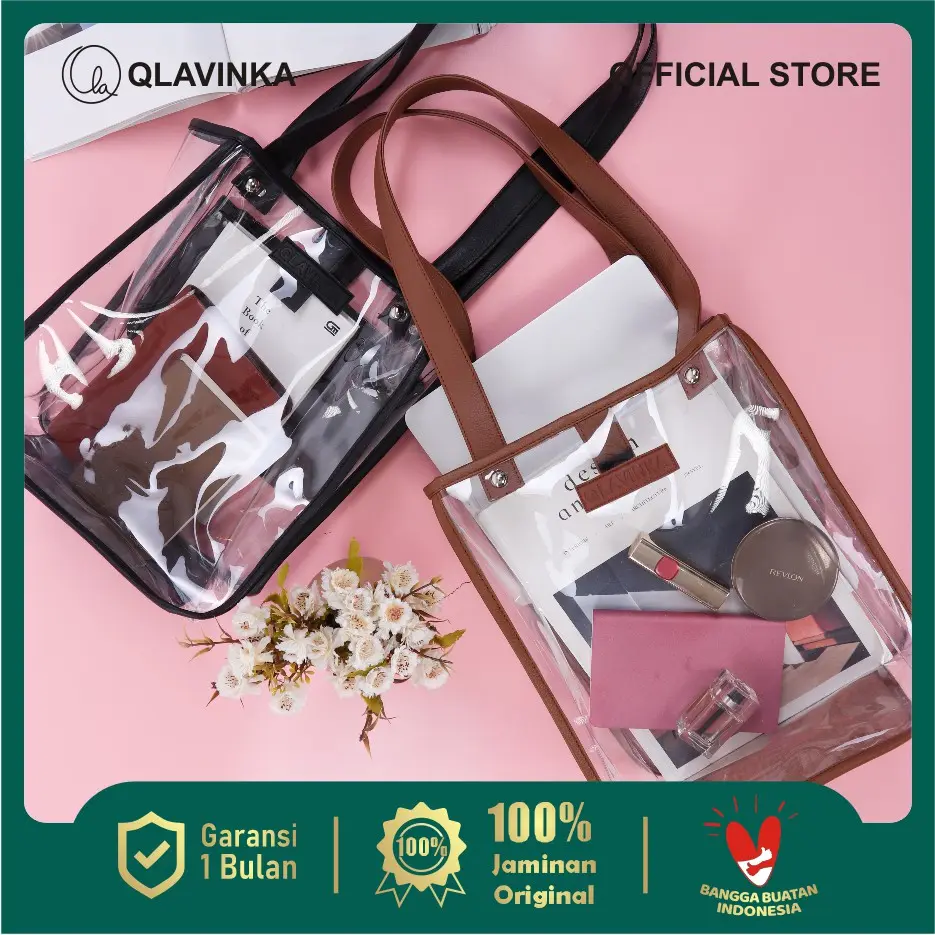 Qlavinka Tas Tote Bag Wanita Transparan Femia