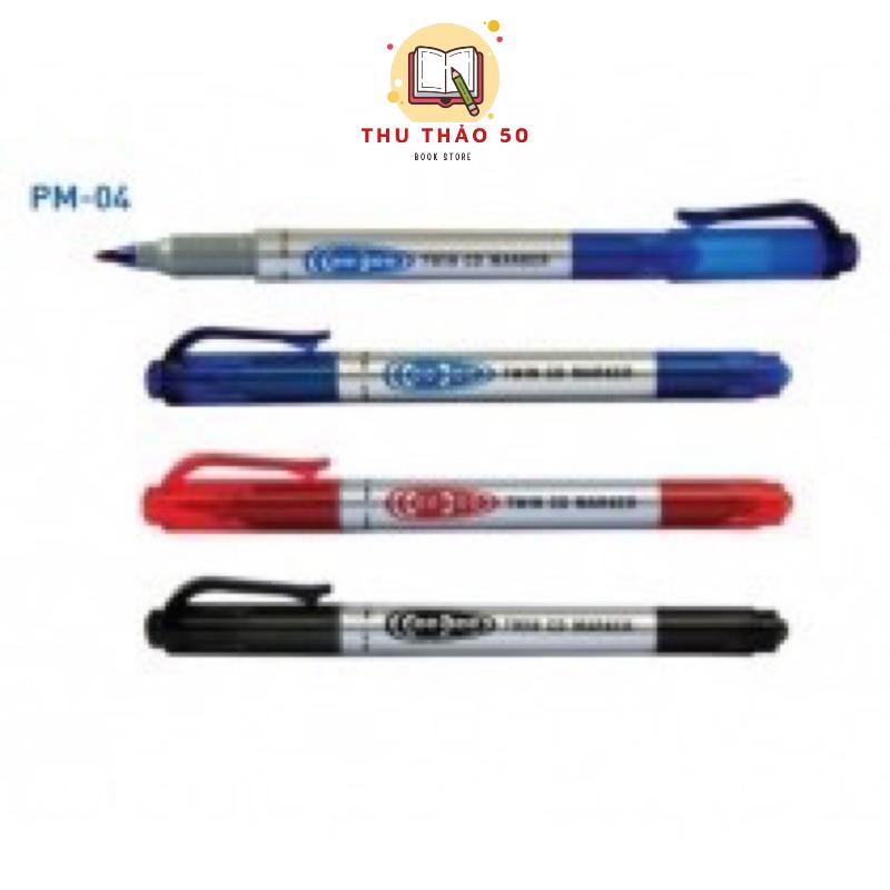 Bút lông dầu, bút viền, bút dạ phớt marker viết lên mọi chất liệu THIÊN LONG PM04 PM-04 PM 04.