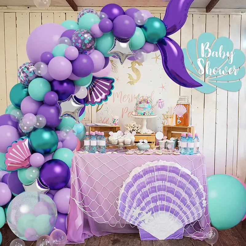 136pcs Mermaid Balloon Garland Kit for Mermaid Party Decoration Supplies, Balloons for Birthday Party Baby Shower Decoration 5