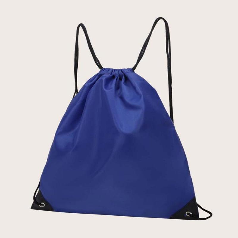 Simple Plain Drawstring Backpack, Casual Nylon Waterproof Sports Book Bag for Travel Fitness Swimming Work Business Trip, Unisex Beach Bag, School Supplies, Gym Bag 4